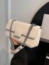 Minimalist Square Bag Small Flap White