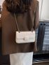 Minimalist Square Bag Small Flap White