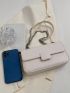 Minimalist Square Bag Small Flap White