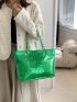 Crocodile Embossed Shoulder Tote Bag Small Funky