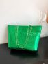 Crocodile Embossed Shoulder Tote Bag Small Funky