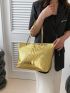 Crocodile Embossed Shoulder Tote Bag Small Funky