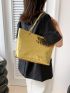 Crocodile Embossed Shoulder Tote Bag Small Funky