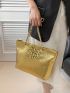 Crocodile Embossed Shoulder Tote Bag Small Funky