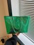 Crocodile Embossed Shoulder Tote Bag Metallic Funky