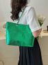 Crocodile Embossed Shoulder Tote Bag Metallic Funky