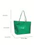 Crocodile Embossed Shoulder Tote Bag Metallic Funky