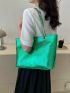 Crocodile Embossed Shoulder Tote Bag Metallic Funky