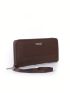 Black Long Wallet Credit Card Holder With Zipper For Daily