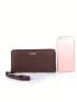 Black Long Wallet Credit Card Holder With Zipper For Daily