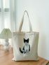 Small Shopper Bag Cat Graphic Preppy