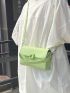 Minimalist Square Bag Mini Flap Green Top Handle