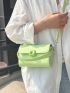 Minimalist Square Bag Mini Flap Green Top Handle