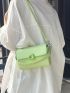 Minimalist Square Bag Mini Flap Green Top Handle