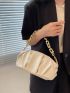 Small Ruched Bag Solid Color Chain Strap