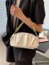 Small Ruched Bag Solid Color Chain Strap