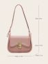 Mini Saddle Bag Twist Lock Solid Color Flap