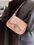 Mini Saddle Bag Twist Lock Solid Color Flap