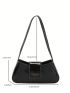 Letter Graphic Baguette Bag Medium Black