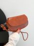 Minimalist Saddle Bag Small Flap Brown