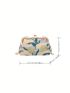 Small Square Bag Flower Pattern Kiss Lock Chain Strap