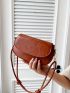 Minimalist Saddle Bag Small Flap Brown