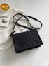 Small Square Bag Crocodile Embossed Flap