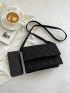 Small Square Bag Crocodile Embossed Flap