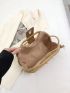 Mini Straw Bag Colorblock Twist Lock Double Handle