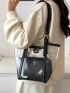 Clear Design Shoulder Bag Double Handle With Inner Pouch