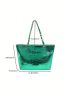 Funky Tote Bag Crocodile Embossed Chain