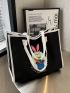 Medium Tote Bag Cartoon Pattern Double Handle