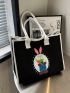 Medium Tote Bag Cartoon Pattern Double Handle