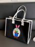 Medium Tote Bag Cartoon Pattern Double Handle