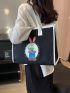 Medium Tote Bag Cartoon Pattern Double Handle