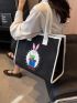 Medium Tote Bag Cartoon Pattern Double Handle