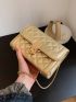 Mini Square Bag Quilted Twist Lock Chain Strap