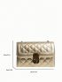 Mini Square Bag Quilted Twist Lock Chain Strap