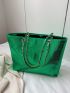 Crocodile Embossed Tote Bag Double Handle Funky