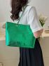 Crocodile Embossed Tote Bag Double Handle Funky