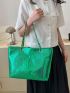 Crocodile Embossed Tote Bag Double Handle Funky