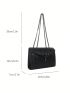 New Solid Color Quilted Shoulder Strap Push Lock Fashion Women's Shoulder Bag