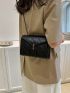 New Solid Color Quilted Shoulder Strap Push Lock Fashion Women's Shoulder Bag