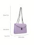 New Solid Color Quilted Shoulder Strap Push Lock Fashion Women's Shoulder Bag