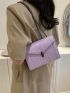 New Solid Color Quilted Shoulder Strap Push Lock Fashion Women's Shoulder Bag