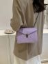 New Solid Color Quilted Shoulder Strap Push Lock Fashion Women's Shoulder Bag