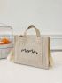 Small Shopper Bag Letter & Heart Graphic