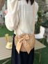 Medium Straw Bag Bow Decor