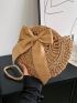 Medium Straw Bag Bow Decor