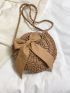 Medium Straw Bag Bow Decor